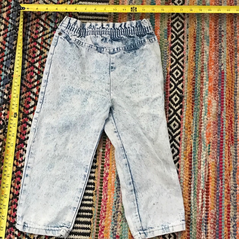 Vintage Elastic Band Acid Wash Jeans